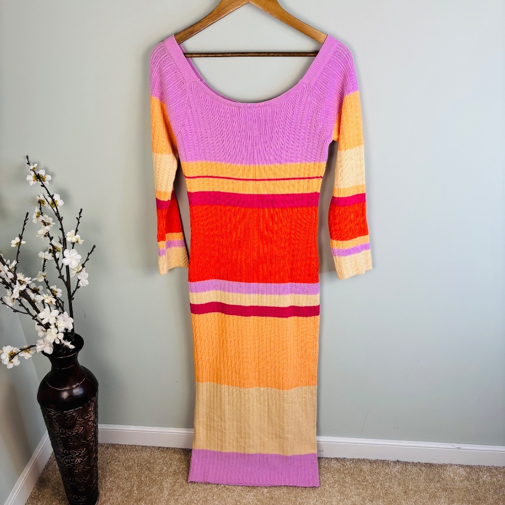 Fashion Nova Color block Sweater Midi Dress NWT Size XL - Picture 5 of 5